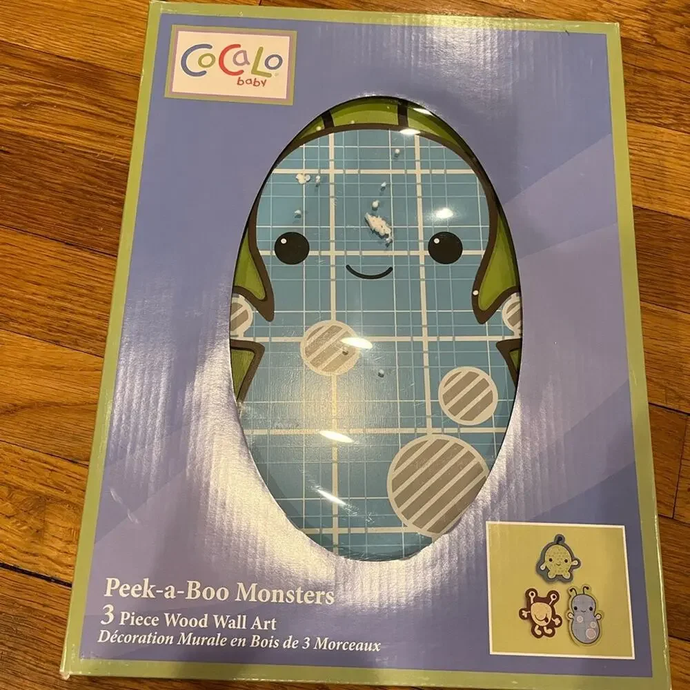 CoCaLo baby Peek-a-Boo Monsters 3 piece Wood Wall Art